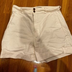 EVERLANE White High Waisted Denim Shorts